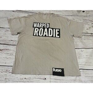 Men's Warped Tour Roadie T-shirt Fuse Size L Large Tan Rock Music Delta Tag